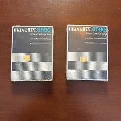 Lot 2 Maxell 8T-90 Blank 8-Track Cartridge Tape Low Noise 90 Minutes New Sealed