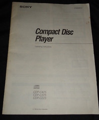 SONY CDP-C425 CDP-C325 CDP-C225 Compact Disc Digital Audio Player MANUAL ONLY