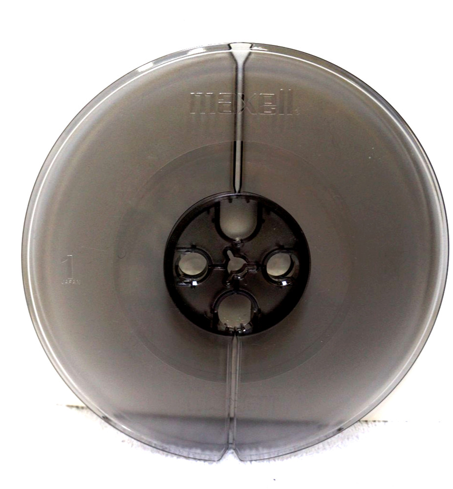 MAXELL FOGGY GRAY PLASTIC 7&Prime; inch TAKE-UP REEL for 4-track 3.75 ips 7.5 ips