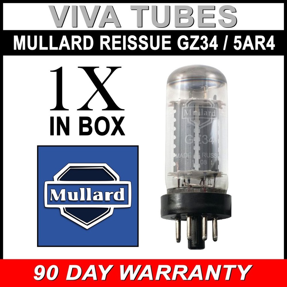 Brand New Tested Mullard Reissue GZ34 / 5AR4 Vacuum Tube