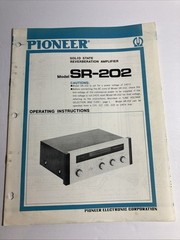 Pioneer SR-202 Reverberation Amplifier Service Manual Very Rare