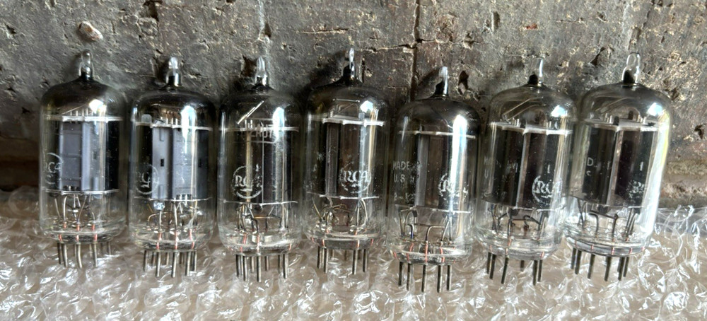 Lot Of 7 RCA JRC- 12AU7/A/ECC82 Vacuum Tubes TV7 Tested STRONG