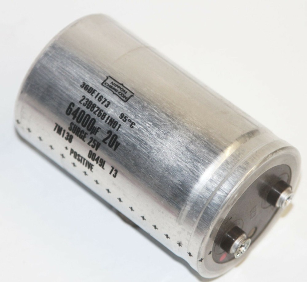 Vintage Nippon 64000uf 20vdc +95 Can Capacitor 2.5&Prime; – 500w Power Supply Motorola