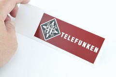 TELEFUNKEN logo badge Sticker Decal waterproof 108mm(4.25&Prime;)X40mm(1.57&Prime;) red