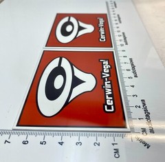 Cerwin Vega Custom Badge LARGE 3.5&Prime; x 2.75&Prime; Aluminum Pair