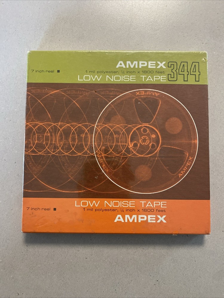 REEL TO REEL AUDIO RECORDING TAPE: AMPEX 344-7&Prime; REEL, 1/4&Prime; TAPE X 1800FT-NEW
