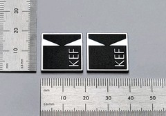 KEF Speaker Badge Logo 3/4 Inch Premium Silver Pair With Adhesive