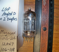 Strong Magnavox by TUNG-SOL Long Gray Plate Angled D Getter 12AX7 / ECC83 Tube