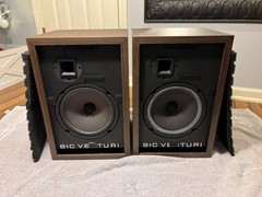 Pair Vintage 1970’s BIC Venturi Formula 1 Bookshelf Speakers In Original Boxes