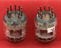 Two GE 6386 Tubes /Amplitrex Tested +100%/D Get /x3 Mica /Black P / Mid 1950&rsquo;s
