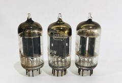 Matched 3 RCA 12AU7 Long 17mm Plates Angled D Getter Tubes 300B SE Amp *Test NOS