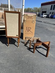 Vintage AR-3A Speakers One Owner W/Boxes MCM Stands & Original Stands Acoustic