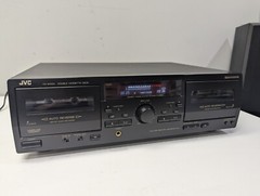 JVC TD-W254BK Dual Auto Reverse Cassette Deck, Dolby B & C,HX Pro