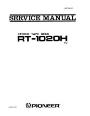 Pioneer RT-1020H RT-1020L Reel to Reel Tape Deck OWNER&rsquo;S MANUAL & SERVICE MANUAL