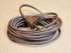 NEW 12&prime; AC Power Cord Cable KLH 8 Eight 21 Twenty One Radio Brown Non Polarized