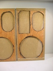 AR-2AX SPEAKER GRILL PAIR (ORIGINAL FABRIC AND WOOD FRAME VERY CLEAN) LG*****