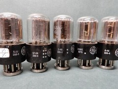 GE Set of 5 Gray Plate 6SN7 Vacuum Tubes Amplitrex Tested 80-111%