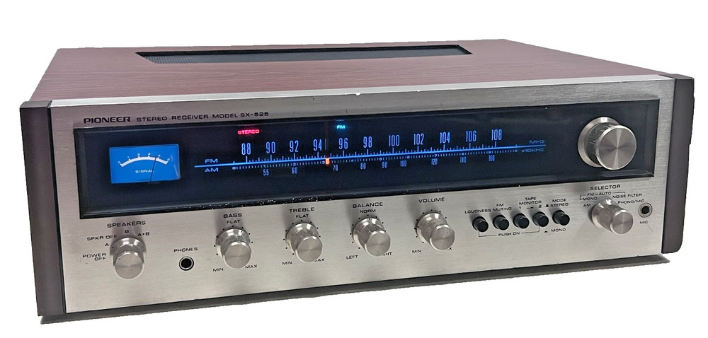 Vintage Pioneer SX-525, 110-240V, 13W AM/FM Receiver, 1972, Fully Serviced