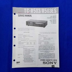 SONY TC-R503 TC-R503ES Service Manual Original Paper OEM Repair Guide – USA