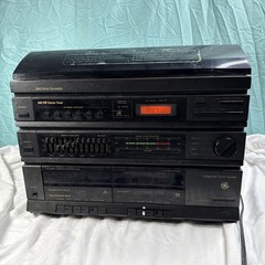 GE Compact Stereo System #11-1000 AM/FM Stereo 2 Cassette Phono Equalizer Read