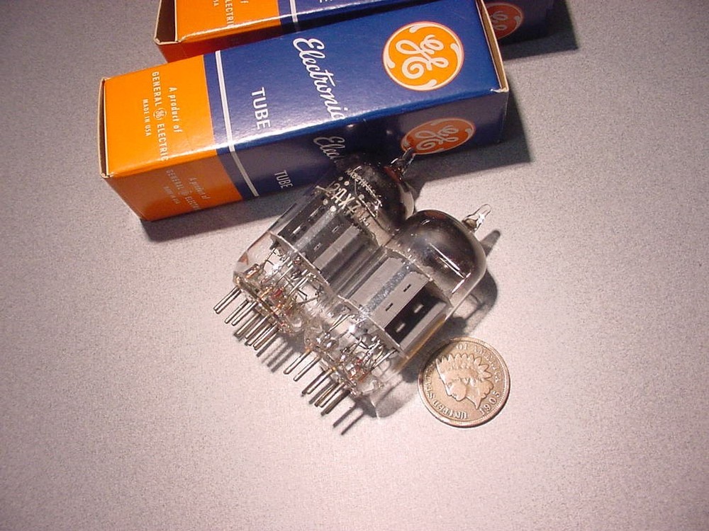 General Electronics GE 12AX7A TUBE PAIR (circa 60s strong tested) LG*****