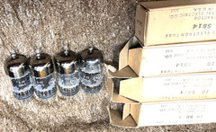 RARE NOS NIB QUAD JG 5814 12AU7 ECC82 TUBES G.E *1953 NEW USA MADE SQUARE GETTER
