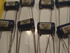 Qty(10) .0047uf 100VDC Plastic Molded Film/Foil Capacitors NOS 10%