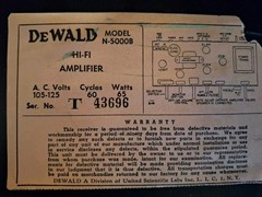 DeWALD High Fidelity Mono Integrated Vacuum TUBE Amp Amplifier WORKS EL84 6BQ5