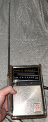 General Electric AM/FM Radio AM/FM Leather Case P-975B Tested Working See Video