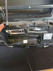 vintage Symphonic AM/FM stereo cassette recorder boombox from the 1980s.