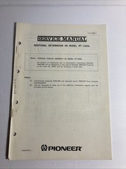 Pioneer Model RT-1020L Service Manual Additional 1973 Very Rare