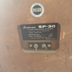 (2) Sansui SP-30 2 Way Bookshelf Speakers :: 8 Ohm 20W :: Solid Wood :: Japan