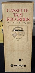 Hitachi Cassette Tape Recorder Vintage TRQ-225 Yellow Portable Box Manual Mono