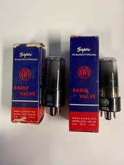 Pair AWV 6V6GT Valve Tubes Tested Boxed Made In Australia Audio Amp