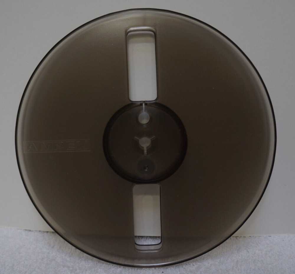 AMPEX SMOKED GRAY PLASTIC 7&Prime; inch TAKE-UP REEL for 4-track 3.75 ips 7.5 ips
