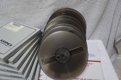 7 AMPEX 631 PLASTIC EMPTY TAKE-UP REEL & BOX 7 INCH for 4-track 3.75 ips 7.5 ips