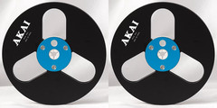 One Pair Blue Black TAPE REEL Akai 7 » inch Light Metal Aluminum Take Up Reel