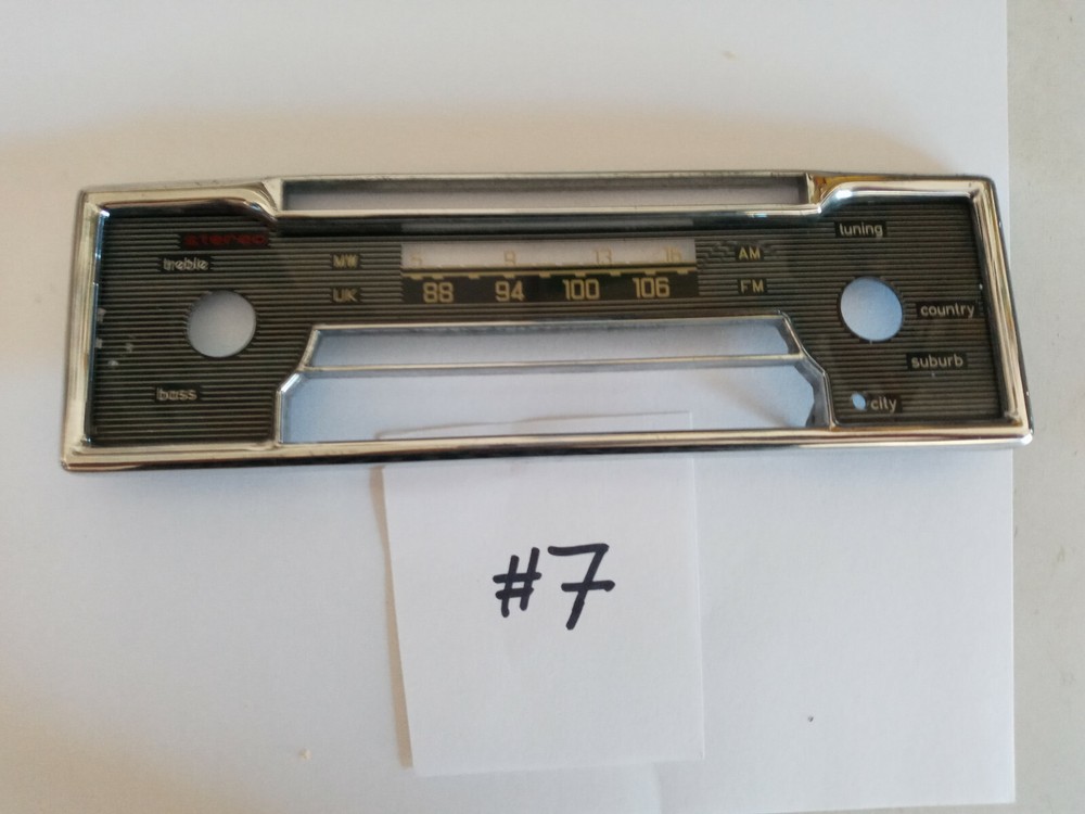 Becker Mexico Cassette AM/FM Radio Face plate with chrome bezel