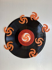 8 ORANGE Adapters for SEEBURG 1000 BMS Records for Magnavox MICROMATIC Turntable