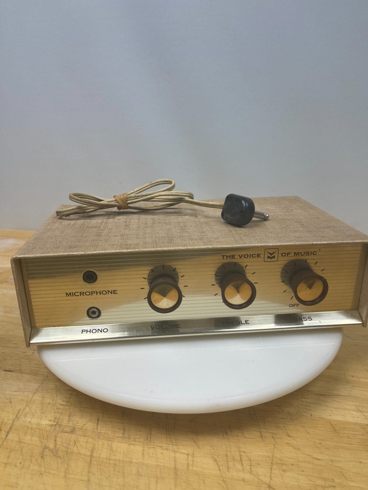 Vintage V-M Voice of Music 1450 Tube Mono Amplifier Powers On Phono Mic EL84