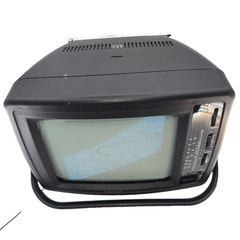 VTG RadioShack Portavision 7&Prime; B&W TV 16-245 AM FM Radio Tested