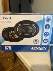 Jensen JS Series 6×9&Prime; 75W RMS 3-Way Triax Speakers, 375W Peak, 4Ohm