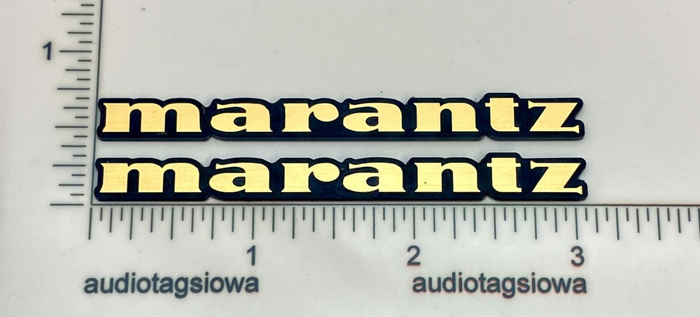 Marantz Custom Made Gold Incised Speaker Badge Logo Emblems Pair
