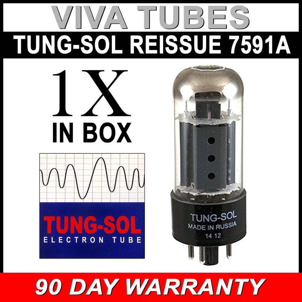 Brand New Tung-Sol Reissue 7591A Plate Current Tested Vacuum Tube