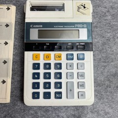 Canon P60-D Vintage Electronic Printing Calculator Gray White Japan with Box