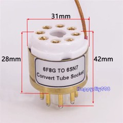 1PC 6F8G (top) to 6SN7 6F8G to 6N8P 6N9P Vacuum TUBE SOCKET ADAPTER converter