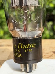 Western Electric 421A Tube DD Getter TV7 Tested Near NOS Level 6652