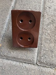 Vintage Soviet Bakelite Electrical Socket Schuko 250V 6A Brown Old Russia Plug
