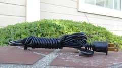 NOS AC Cord 6&prime; Black Non-Polarized 2-prong-Radio etc Restorations-Free Ship US