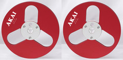 One Pair Blue Black TAPE REEL Akai 7 » inch Light Metal Aluminum Take Up Reel
